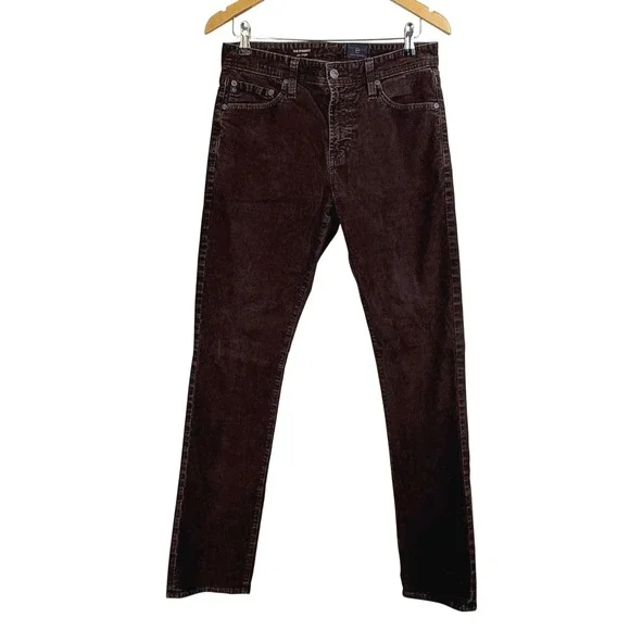 AG Adriano Goldschmied The Everett Slim Straight Corduroy Pants Brown MEN 30x34